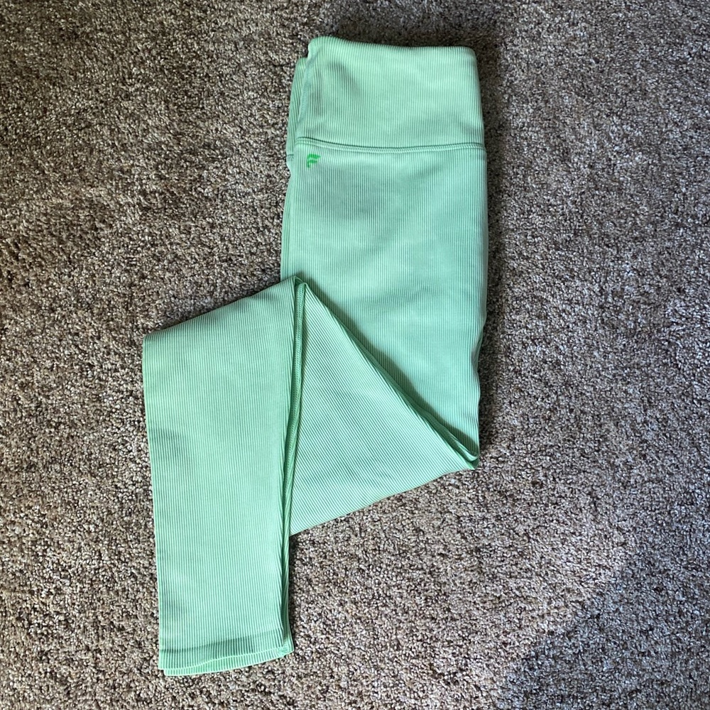 Ribbed Neon Green Fabletics Leggings
